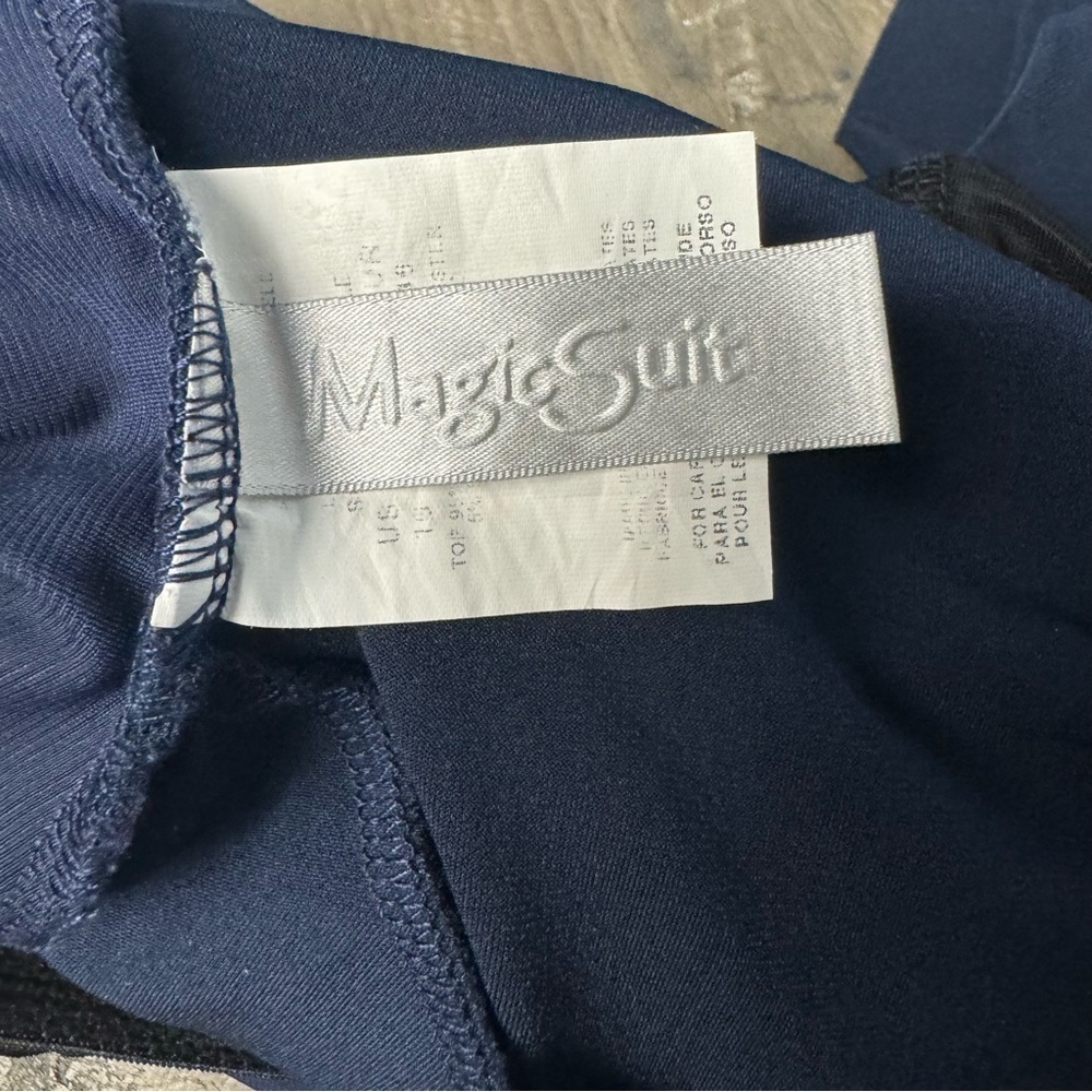 Magicsuit Rita Tiered Layered Slimming Tankini Top Navy Blue Size 16 - Picture 6 of 7